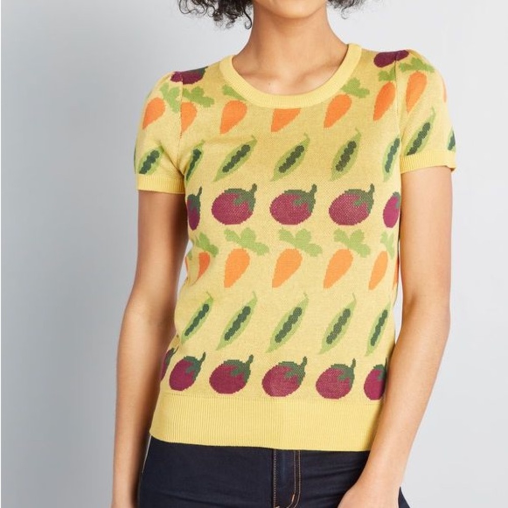 ModCloth Homegrown Harvest vegetable garden sweater